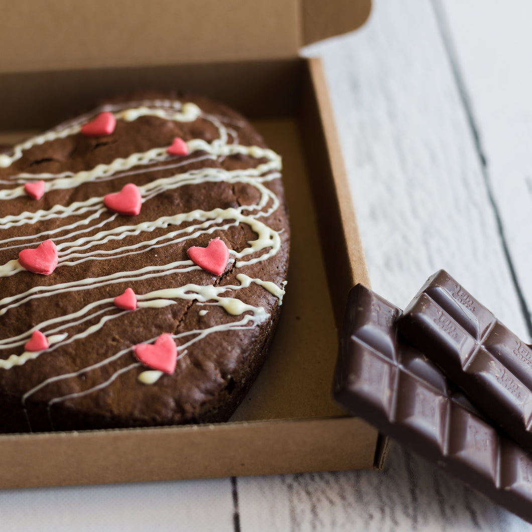 Brownie in hartvorm